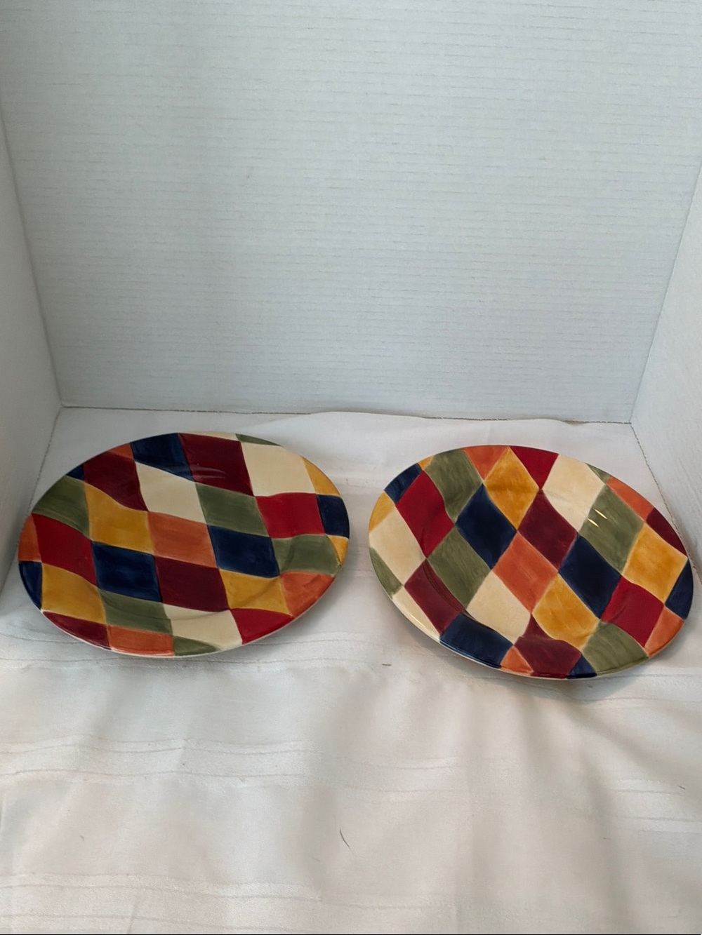 Ciao Harlequin Artimino Ceramic Plate - Multicolor 9”diameter 2 plates